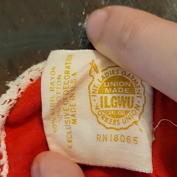 (E) 1950s ILGWU red onesie pajamas size medium - Picture 10 of 10